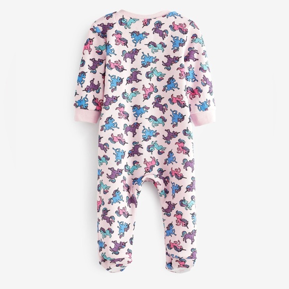 6 months baby girls Converse unicorn 🦄 printed long sleeve footie - Picture 2 of 5